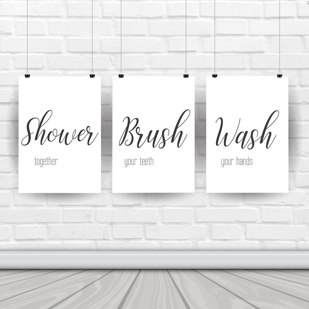 Wall Art Canvas Painting Funny - Home Bathroom Rules avis et prix