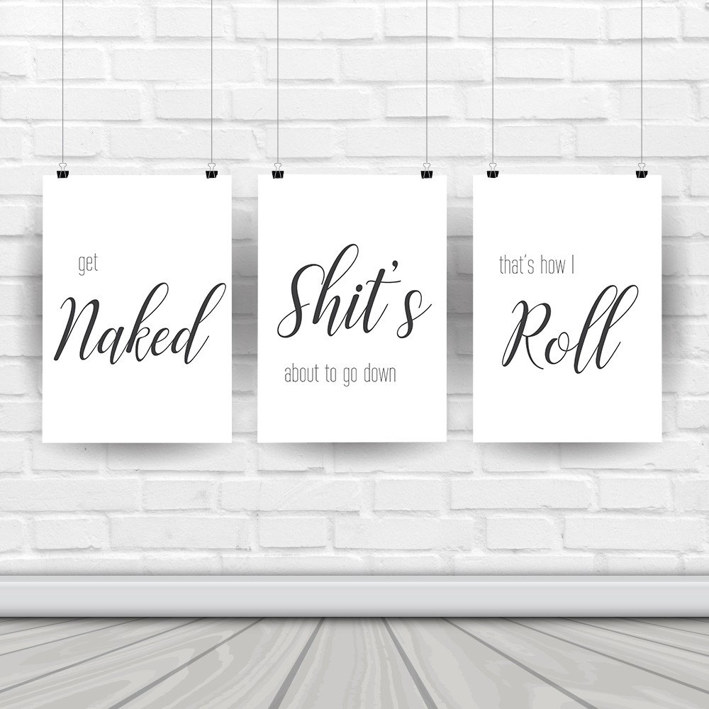 Wall Art Canvas Painting Funny - Home Bathroom Rules avis et prix