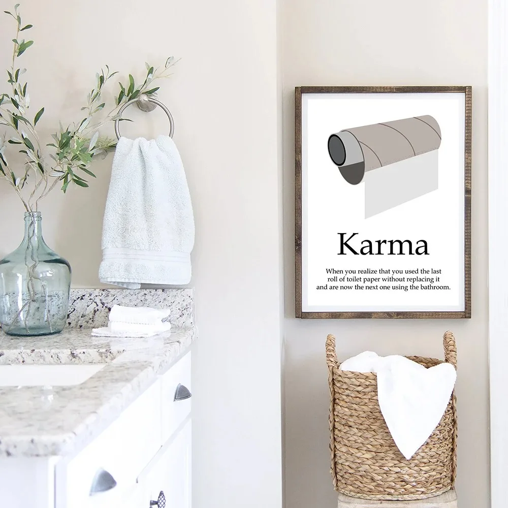 Karma Bathroom Rules Art Quote - Home Bathroom Rules avis et prix