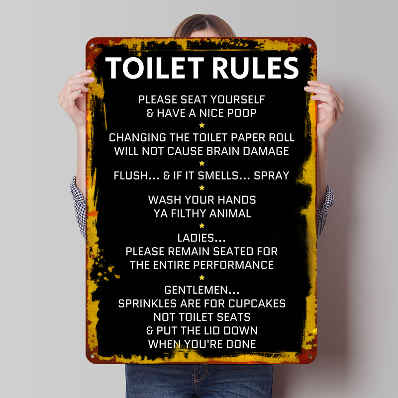Toilet Rules Tin Poster Custom - Home Bathroom Rules avis et prix