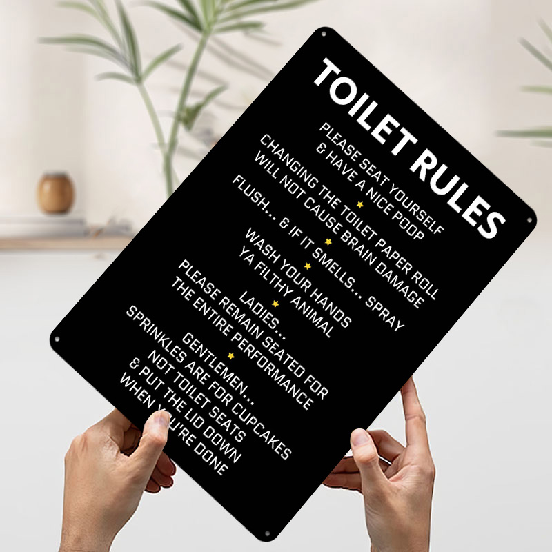 Toilet Rules Tin Poster Custom - Home Bathroom Rules avis et prix
