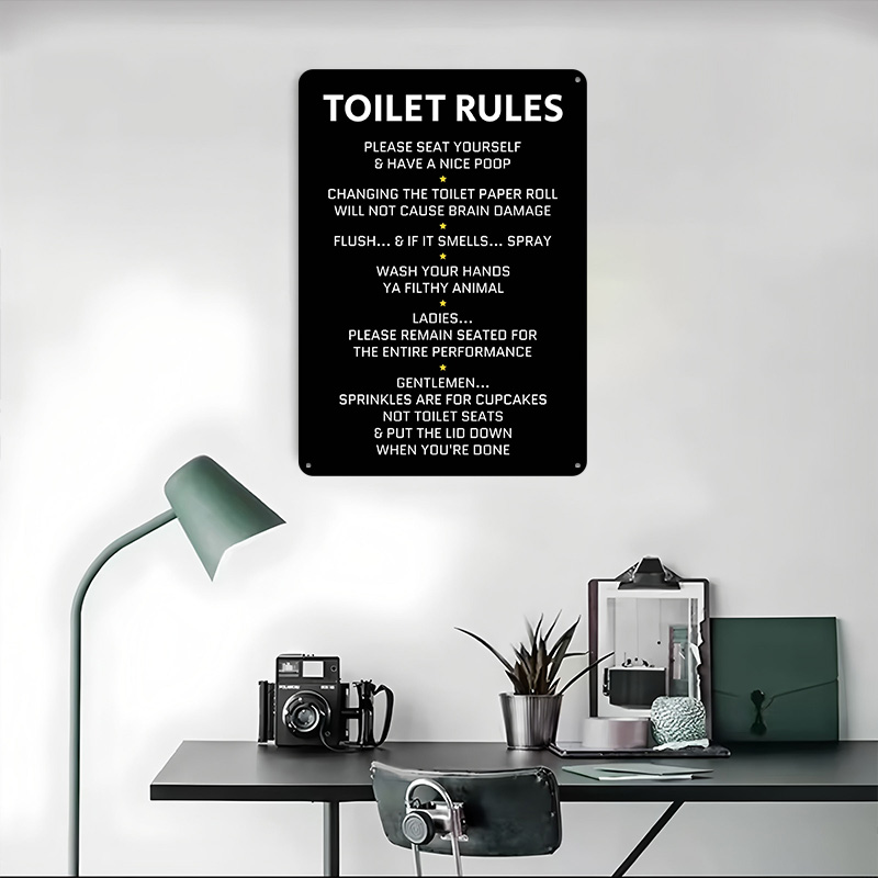 Toilet Rules Tin Poster Custom - Home Bathroom Rules avis et prix