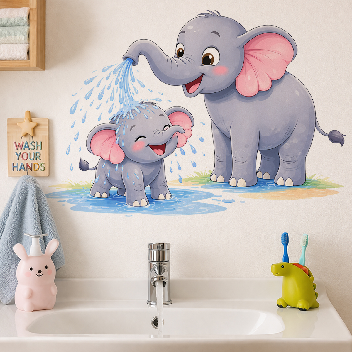New Cartoon Elephant Wall Stic - Home Bathroom Layout avis et prix