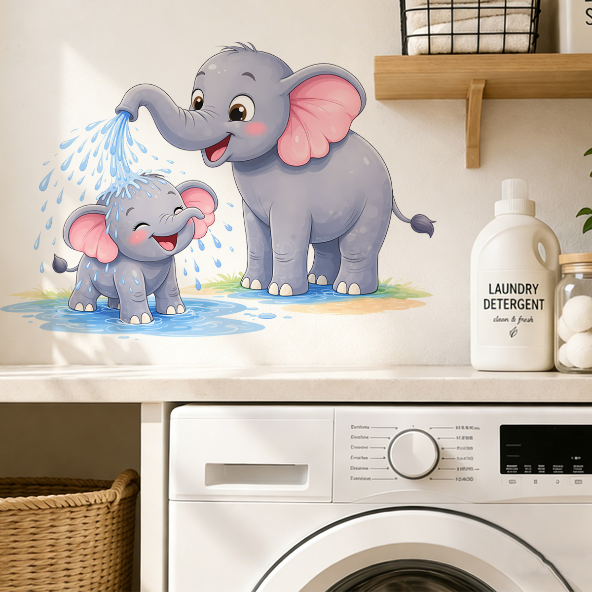 New Cartoon Elephant Wall Stic - Home Bathroom Layout avis et prix