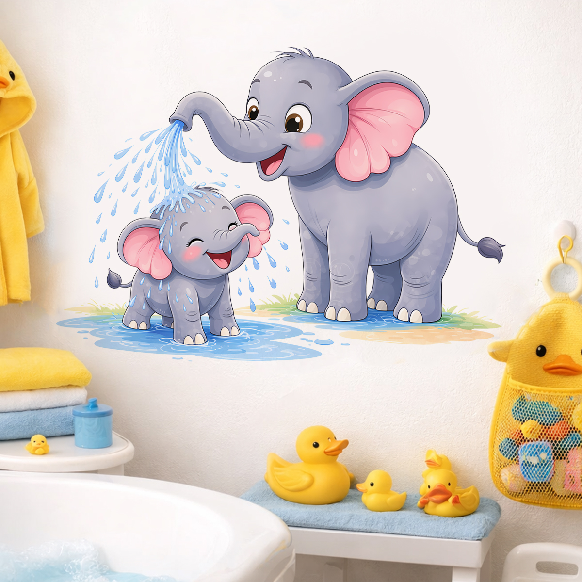 New Cartoon Elephant Wall Stic - Home Bathroom Layout avis et prix