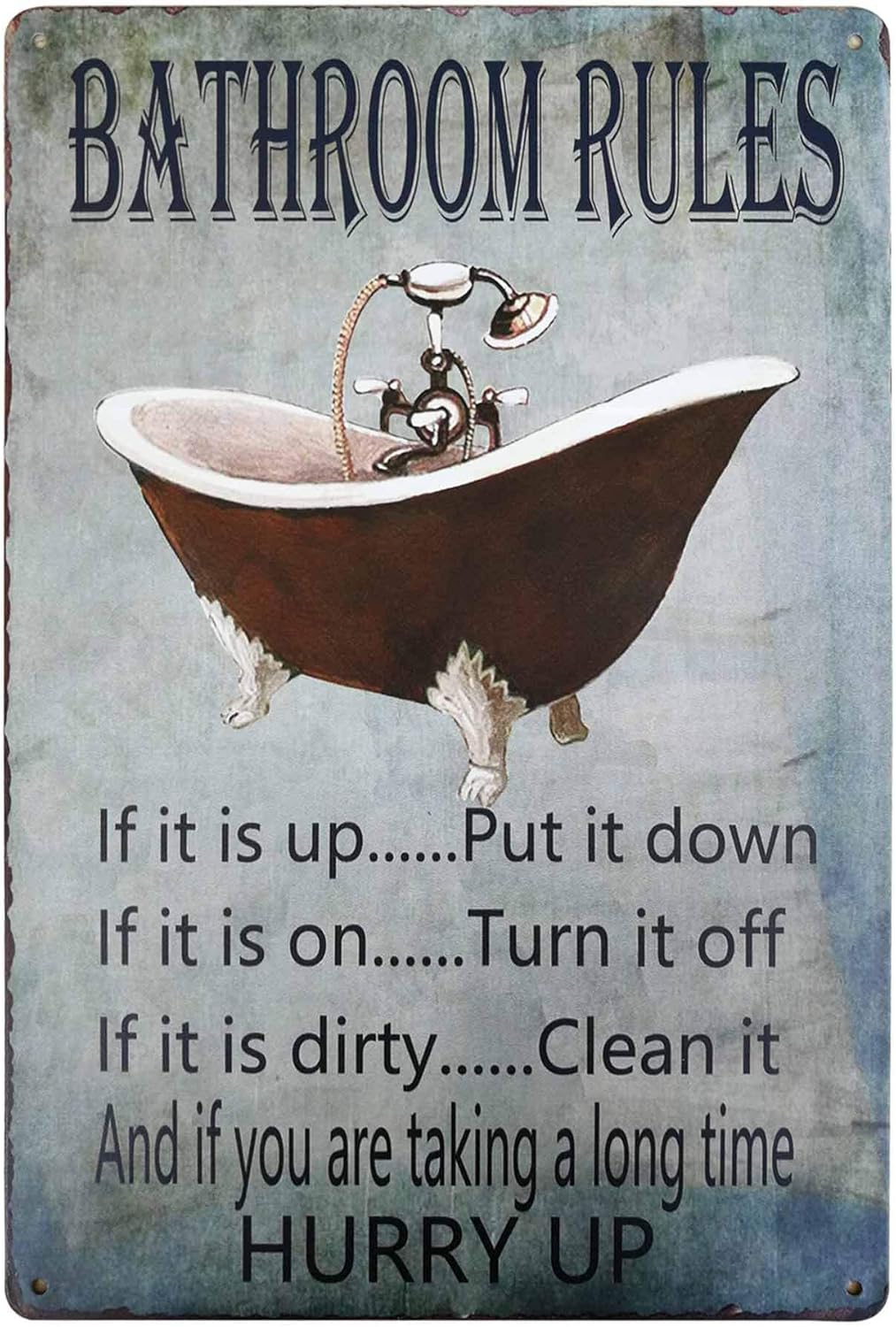 PXIYOU Rustic Bathroom Rules T - Home Bathroom Rules avis et prix