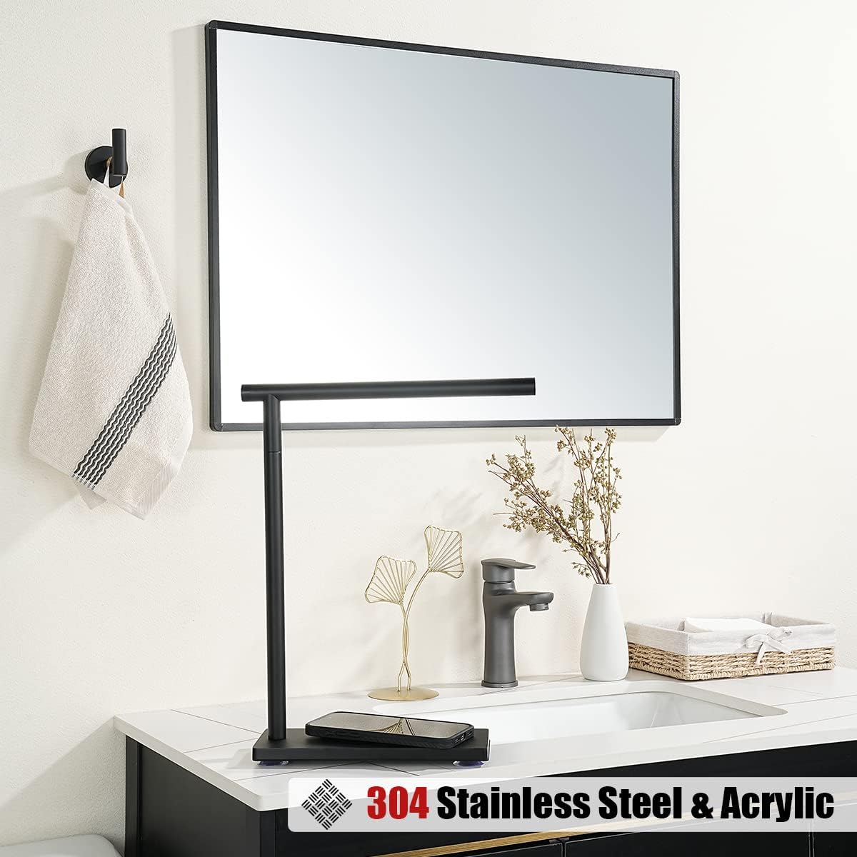 Hand Towel Holder Stand Black, - Towel Bar Stainless avis et prix