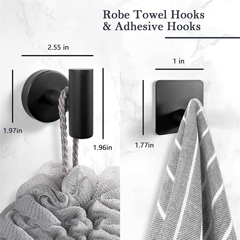 ABCL 14-Pieces Matte Black Bat - Towel Bar Stainless avis et prix