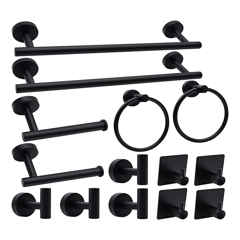 ABCL 14-Pieces Matte Black Bat - Towel Bar Stainless avis et prix