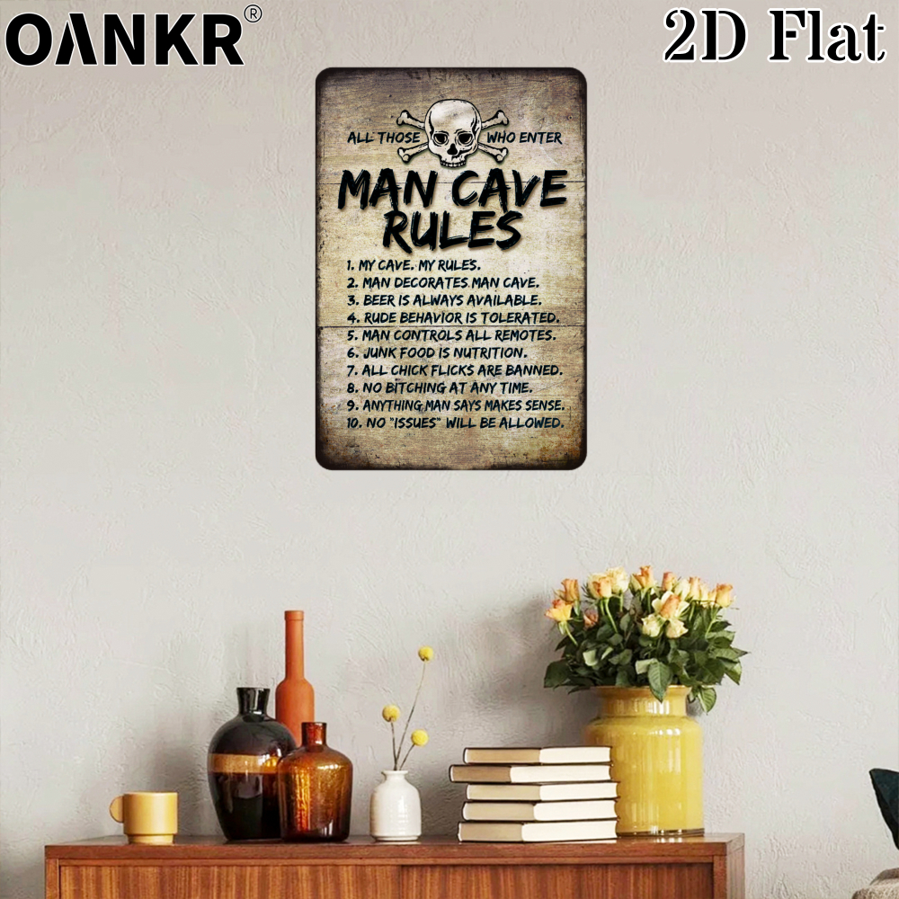 Vintage Art Wall Poster Metal  - Home Bathroom Rules avis et prix