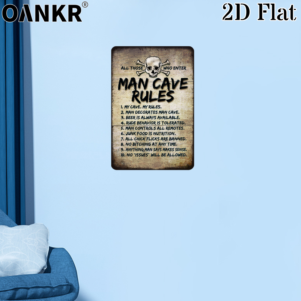 Vintage Art Wall Poster Metal  - Home Bathroom Rules avis et prix