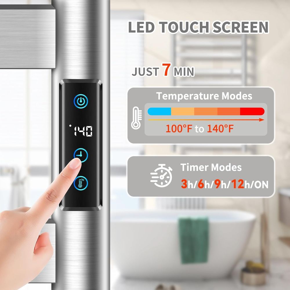 10-Bar Electric Wall-Mounted T - Towel Bar Stainless avis et prix