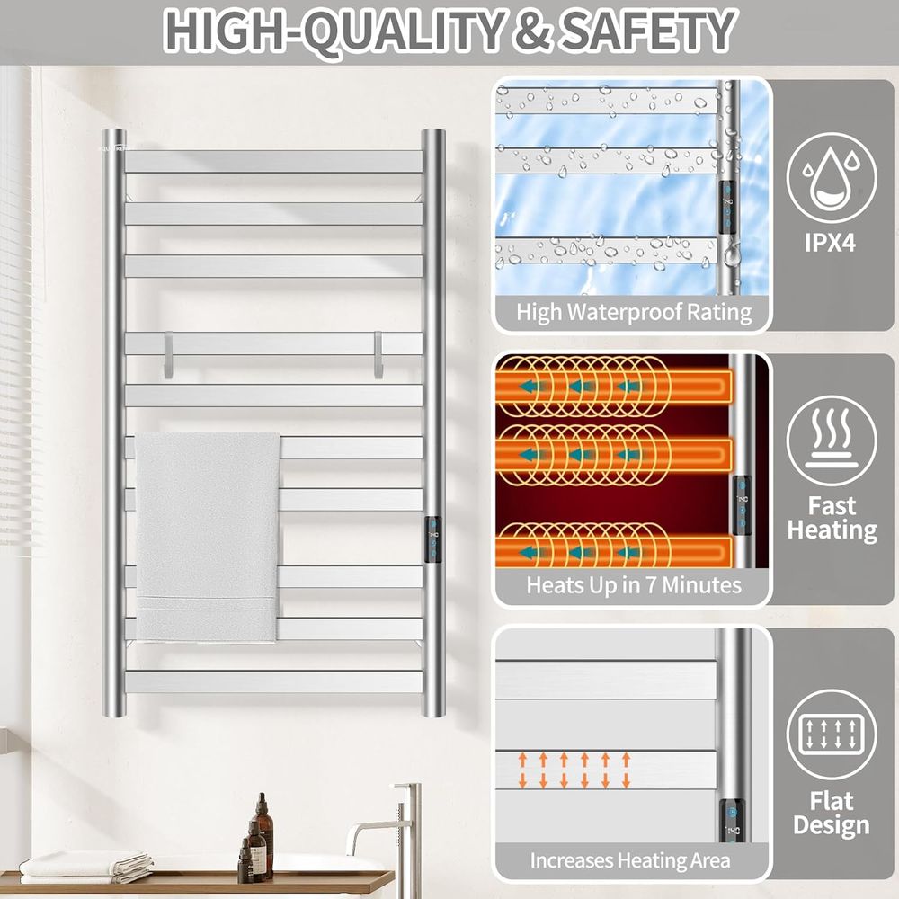 10-Bar Electric Wall-Mounted T - Towel Bar Stainless avis et prix
