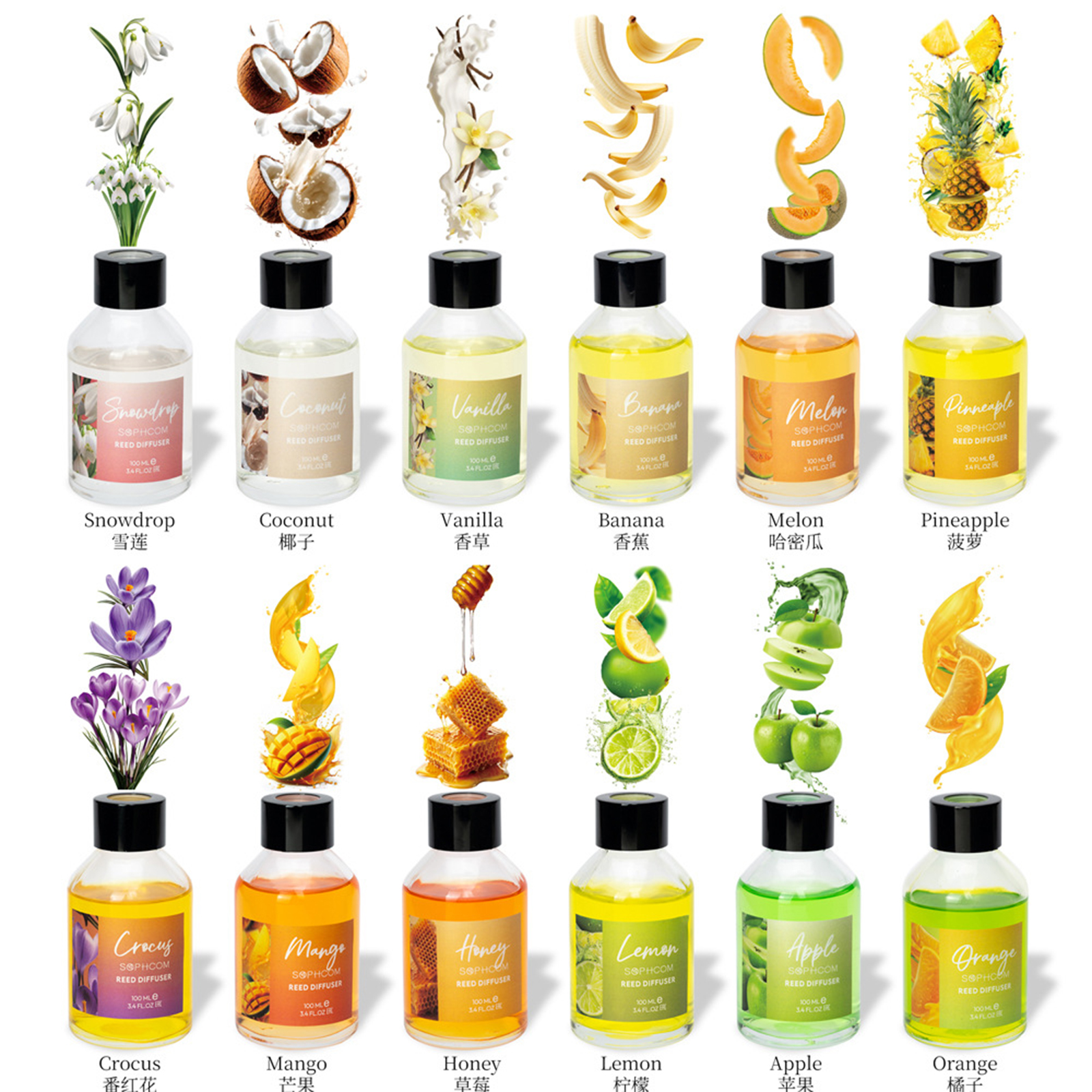 100ml Floral Fruity Reed Diffu - Home Bathroom Freshener avis et prix