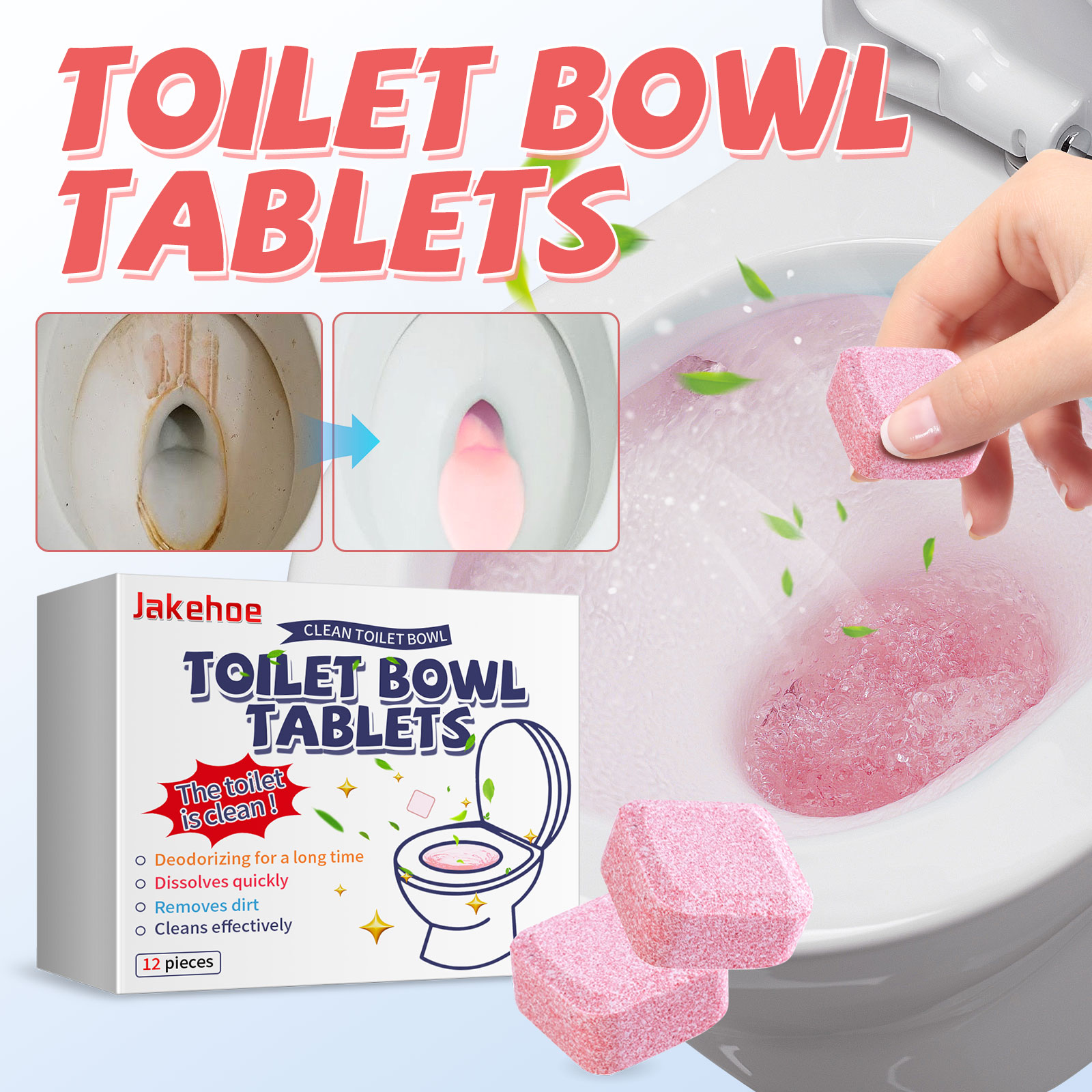 12pcs Toilet Cleaning Tablet R - Home Bathroom Urinal avis et prix