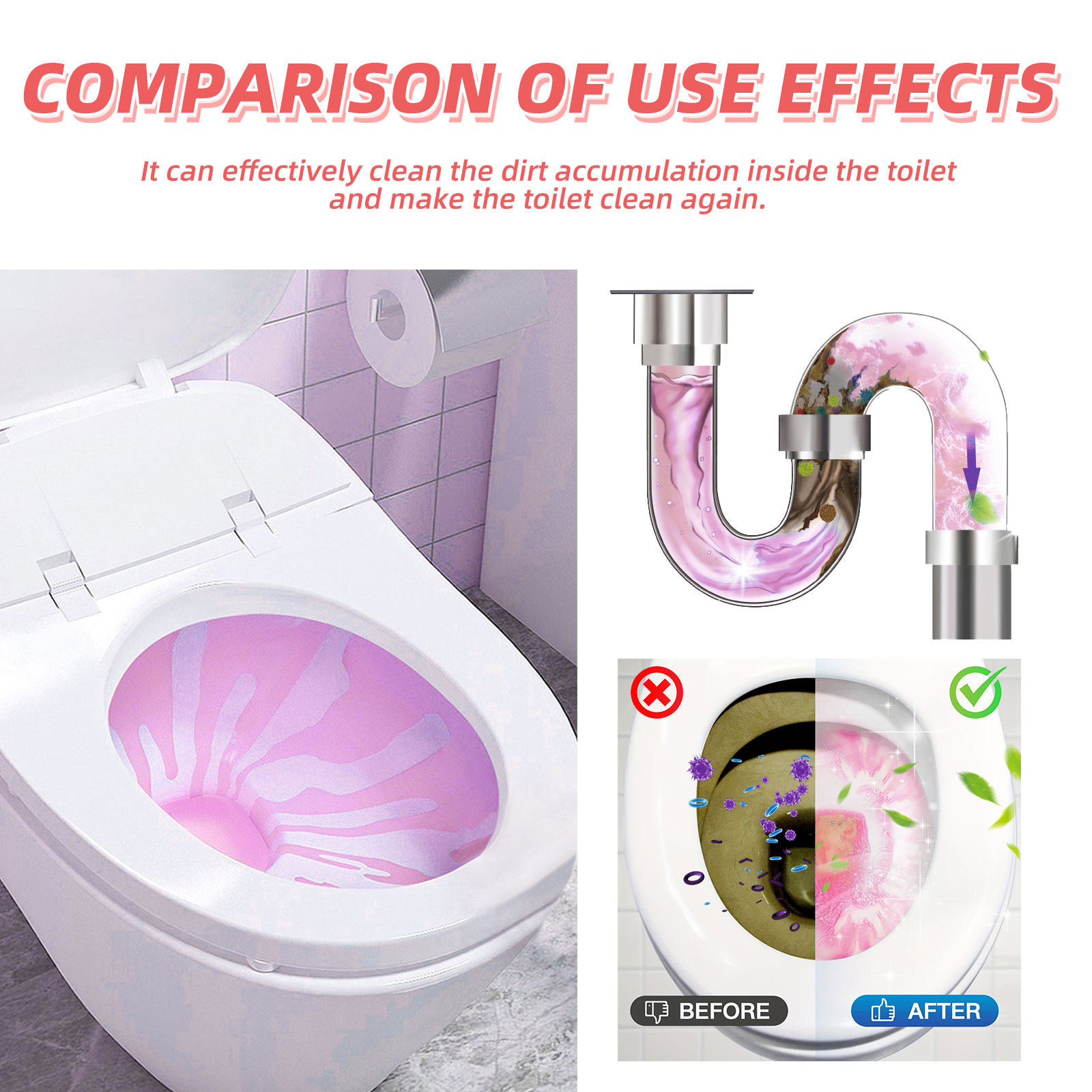 12pcs Toilet Cleaning Tablet R - Home Bathroom Urinal avis et prix